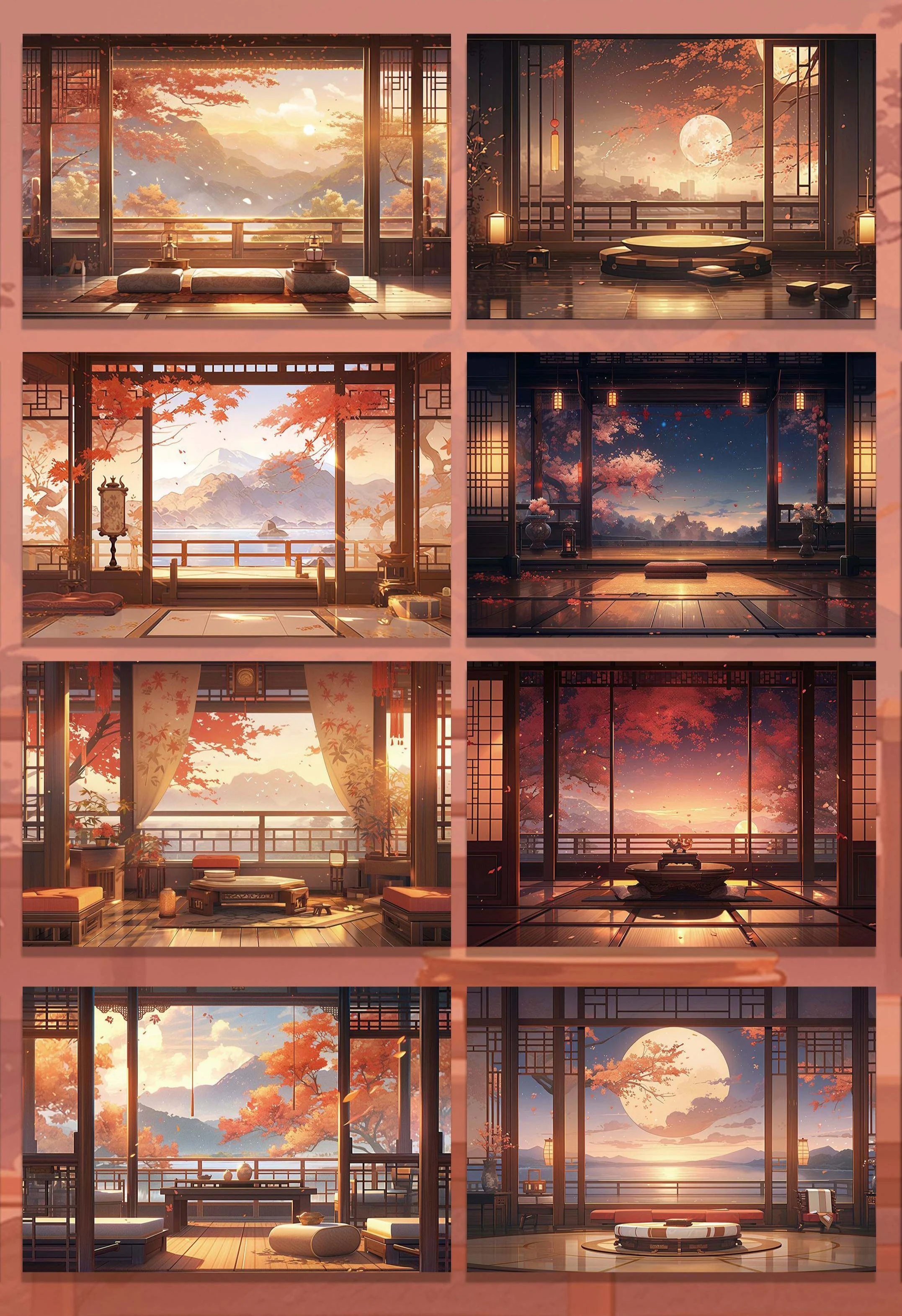 1loop Ancient Style Large Background Japanese Garden PET Washi Tape