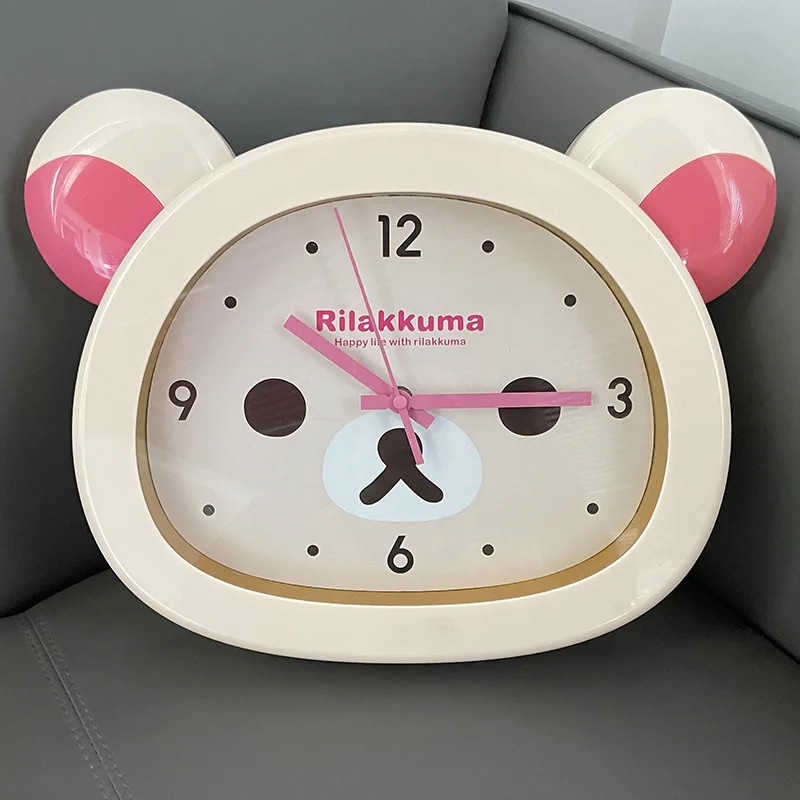 Personalisierte Wanduhr, niedliche entspannte Bären-Wanduhr, stumm, Sekunden, Quarzuhr, Cartoon-Nachttisch, Haushaltsdekoration