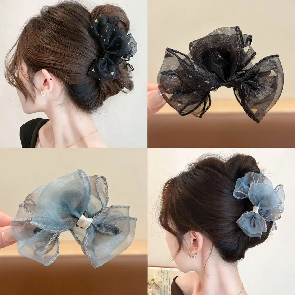 Large Mesh Hair Claw Clip Elegant Shark Clip For Women Fashion Styling Barrettes Sophisticated Hair Accessories Tool