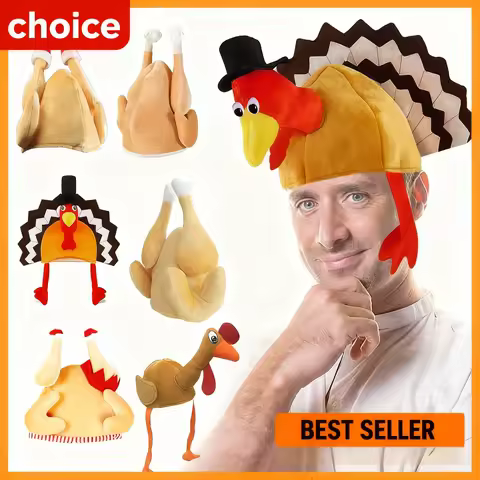 Funny Carnival Chicken Leg Hat Christmas Thanksgiving Decoration Turkey Hat Adult Carnival Hat Party Festive Cap Funny Hats