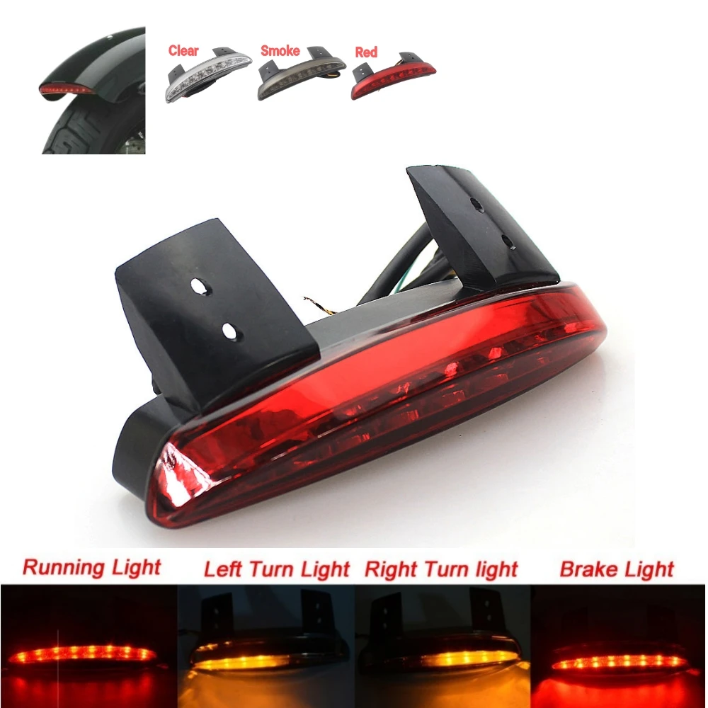 Motorcycle Rear Fender Taillight Tailing Edge Tail light LED Brake Turn Signal For Harley Sportster XL883 Iron XL1200 R V 72 48