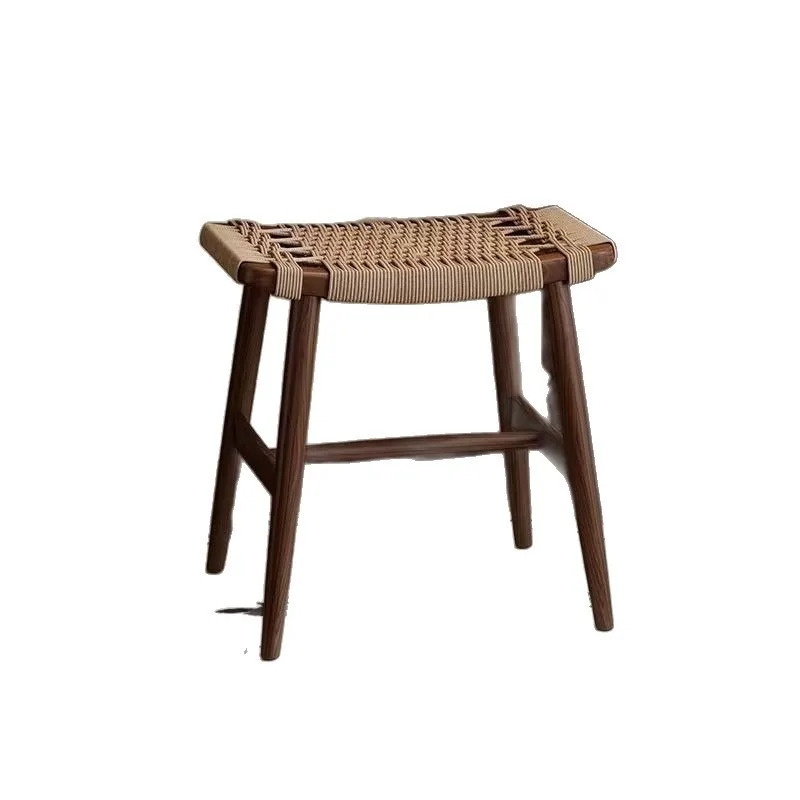 Medieval solid wood makeup stool household bedroom dresser stool retro dressing chair