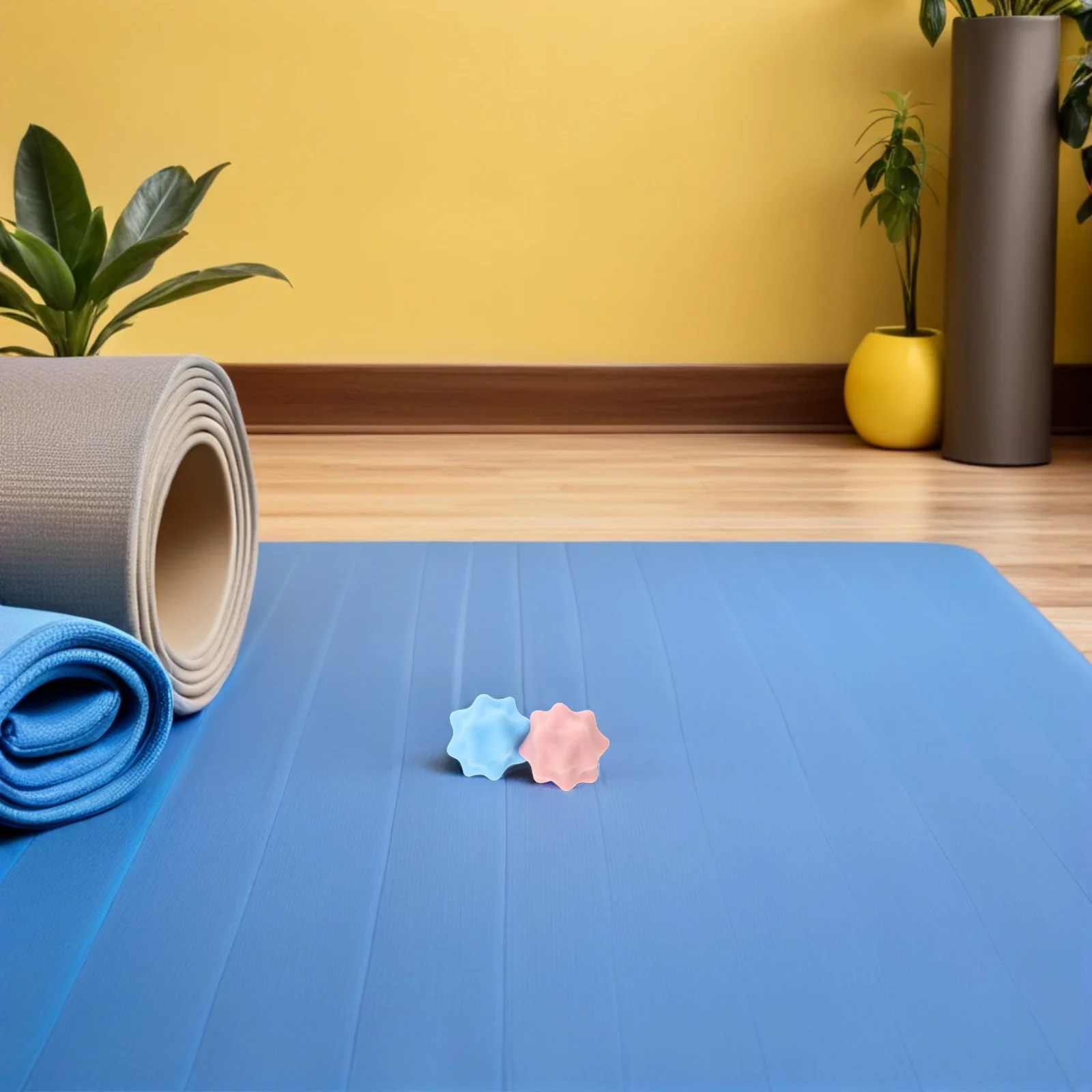 

2Pcs Massage Yoga Ball Firm Silicone Spiky Texture Reflexology Roller for Foot Arch Heel Pain Relief Myofascial Release Home