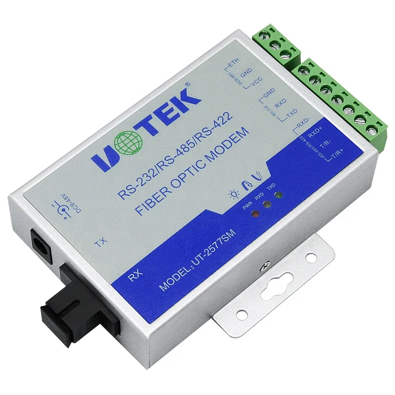 Serial RS-232/485/422 to optic fiber media converter