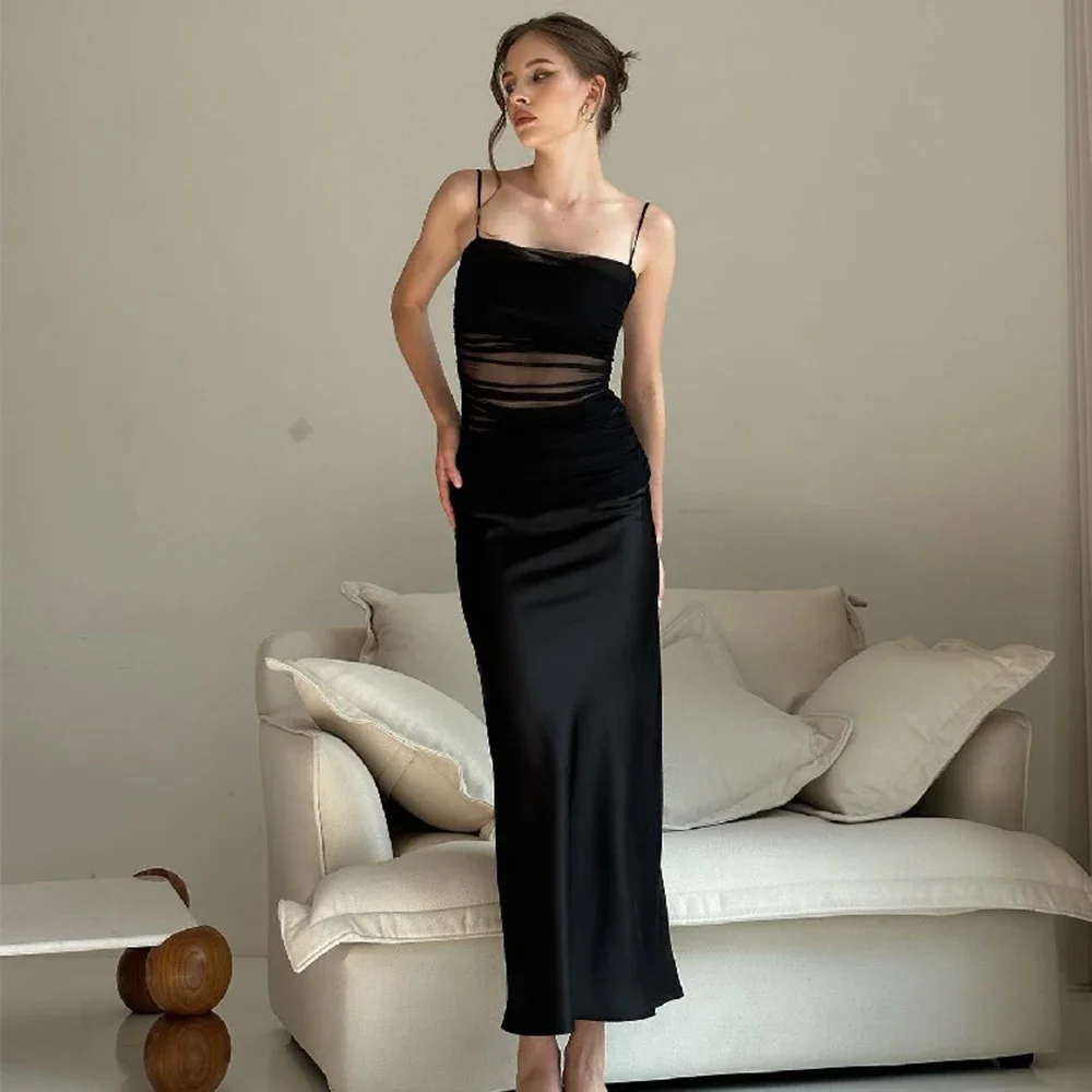 Pop Mesh Transparent Backless Sexy Solid Color Gorgeous Robe Women Fashion Elegant Slimming Clothes Ladies Long Dresses