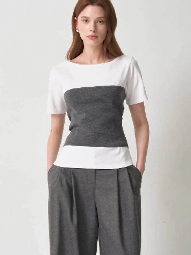 

Summer New Fashion Korean Style Casual Comfortable Skin-friendly Two-piece Set Short Sleeve T-shirt Women's round Neck Top