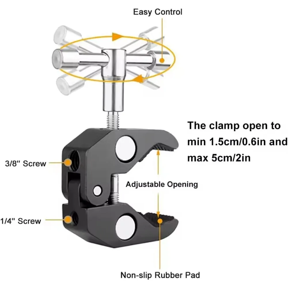 7 inch or 11 inch Articulating Magic Arm + Super Clamp for DSLR Rig Camera to LCD Monito, LED Video Light Camera Accessories