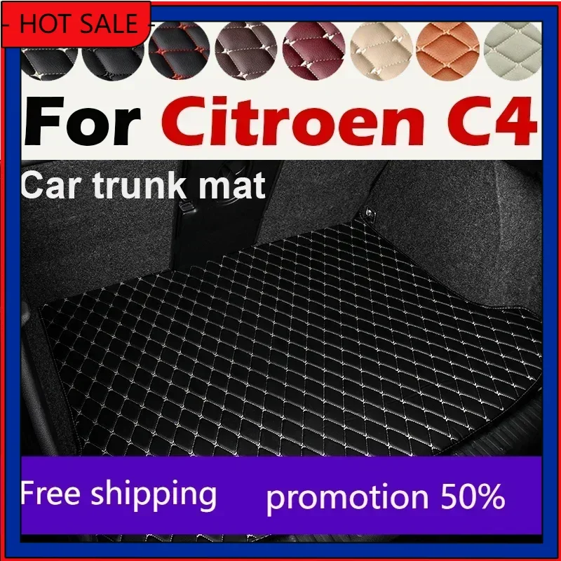 Car trunk mat for Citroen C4 Two doors 2006 2007 2008 2009 2010 2011 cargo liner carpet interior accessories cover 283