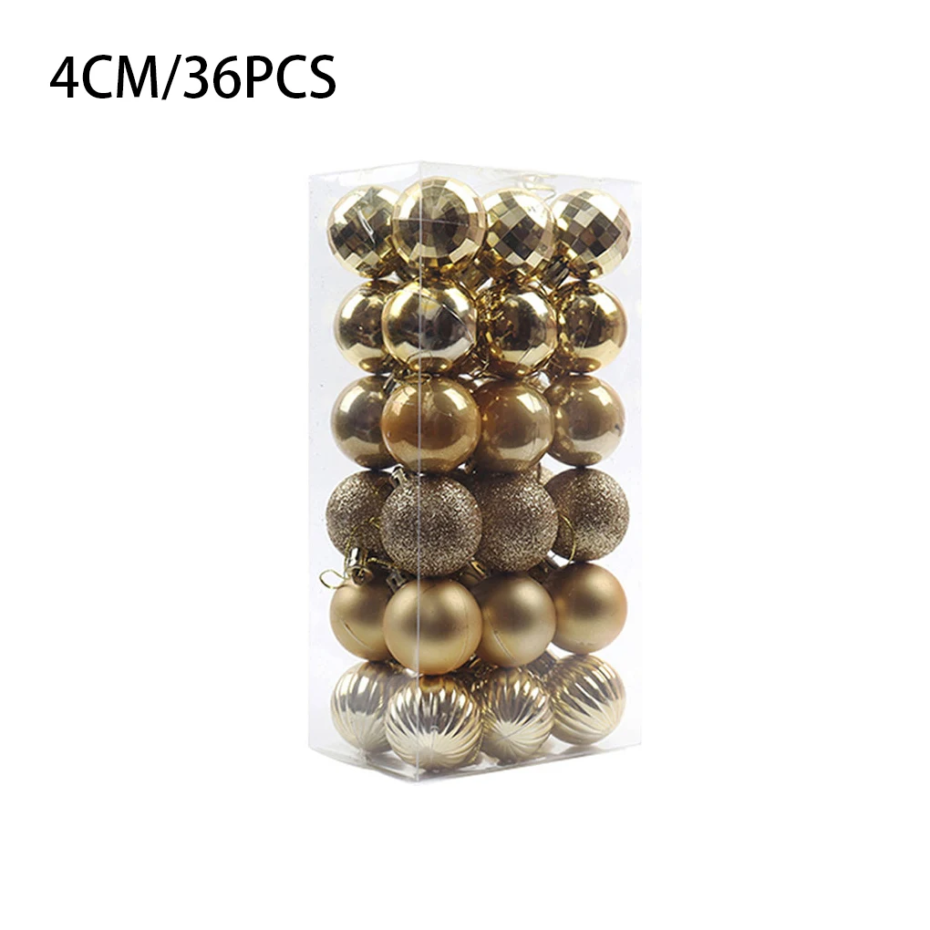 

36 Pieces Wall Christmas Bauble Home Office Tree Pendant Holiday Festival Decoration Ornament 4cm Diameter Rose Gold