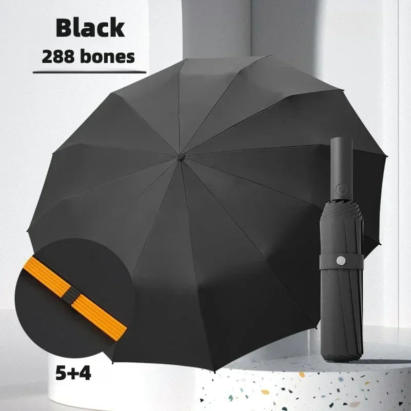 Stormproof Windproof Automatic Folding Rain Umbrella for Men, Large Strong Reinforced , Sun UV UPF50+ Parasol