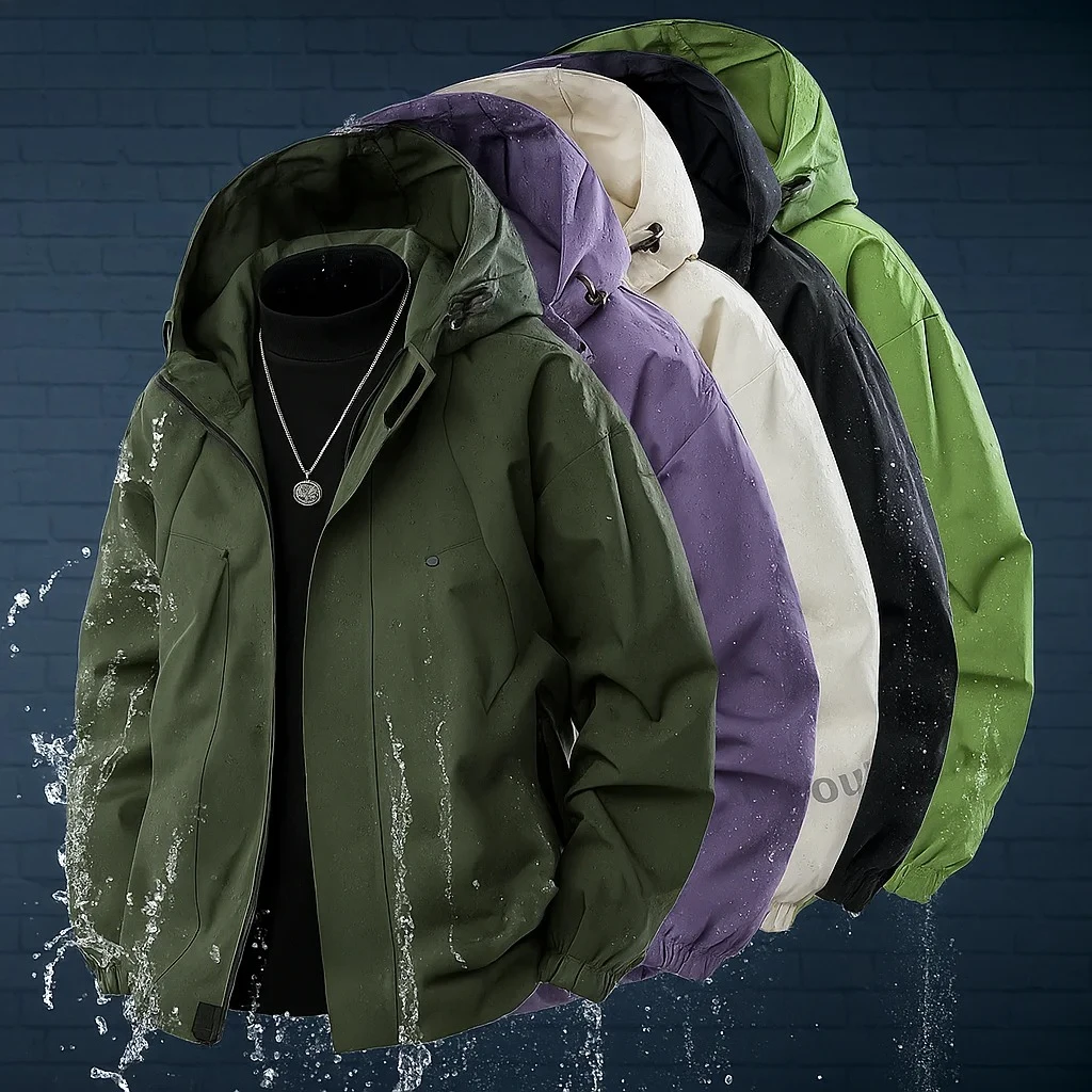 Waterproof Tactical Jacket Men Windbreaker Outdoor Hooded Coat Sport Military Full Zip Field Climbing Hiking Autumn Thin Outwear