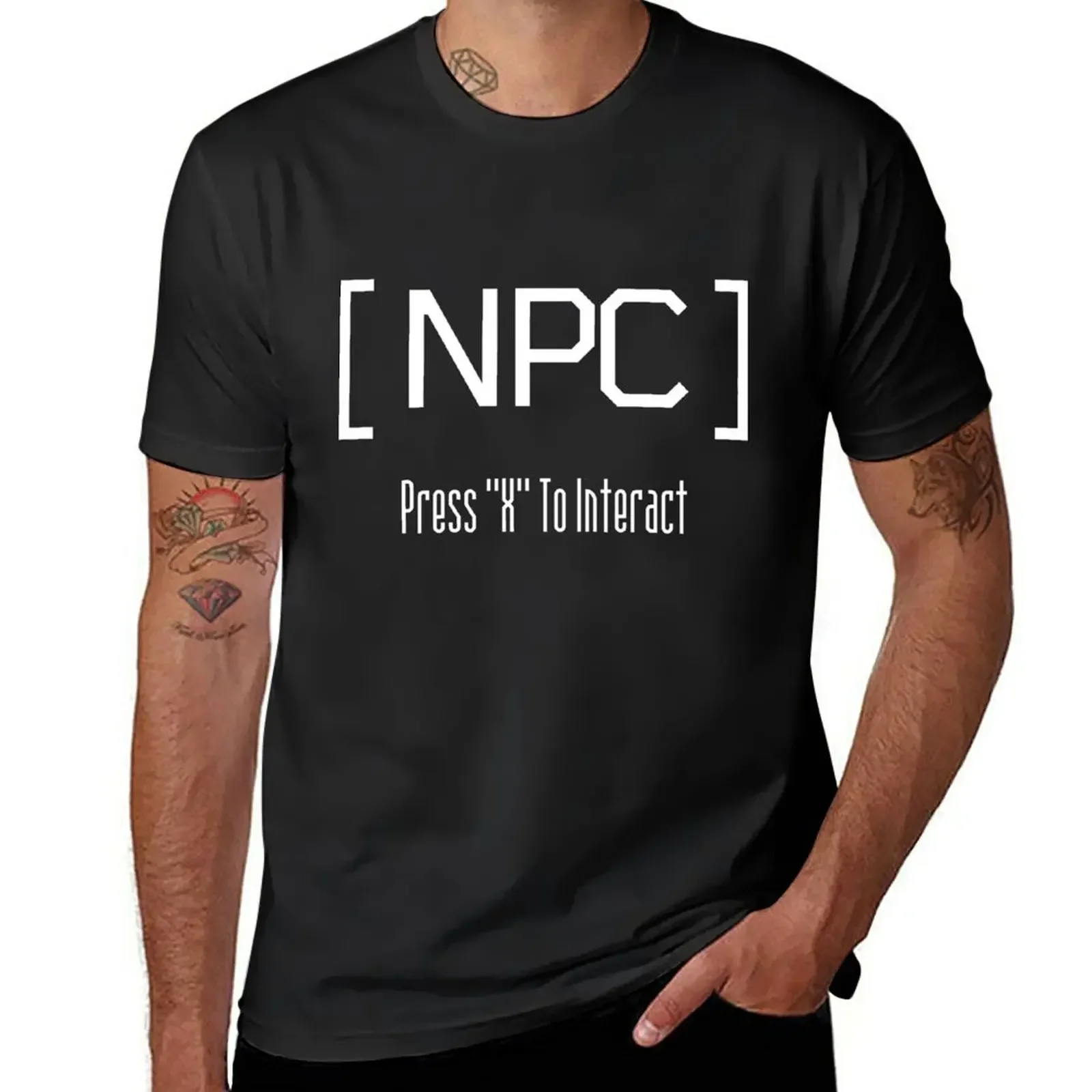 NPC - Press X To Interact T-Shirt for a boy heavyweights t shirt men