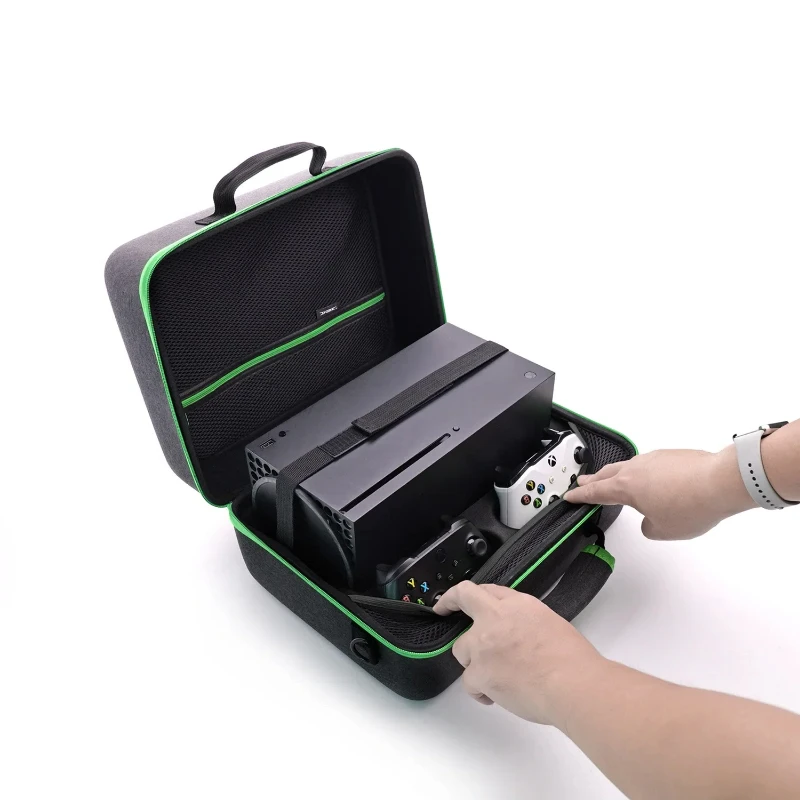 xboxシリーズおよびx用の大容量収納バッグゲームパッド収納バッグゲームコンソールケーブルなど2個b-m-dobe