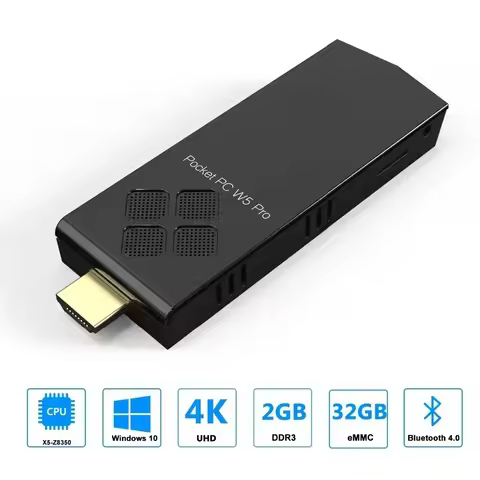 SZBOX W5 PRO Mini PC TV Stick Windows 10 Computer Pocket PC Atom x5-Z8350 4GB/8GB RAM 64GB/128GB ROM 2.4G/5G WiFi BT4.0 4K HD