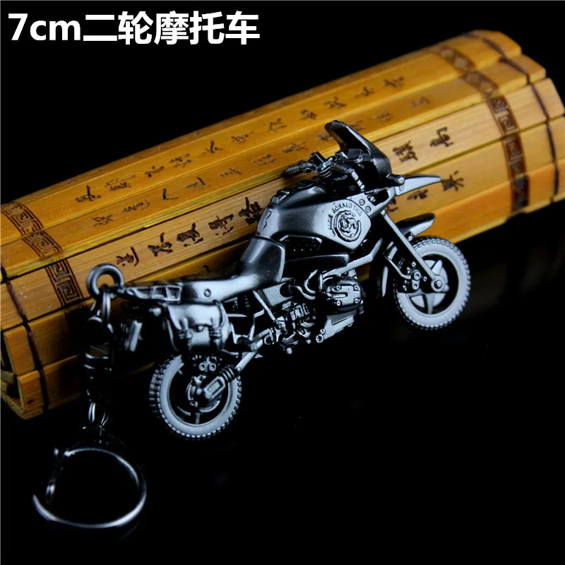 Cute Imitation Motorcycle Keychain Creative Mini Metal Model Pendant Fashion Car Key Holder Accessories