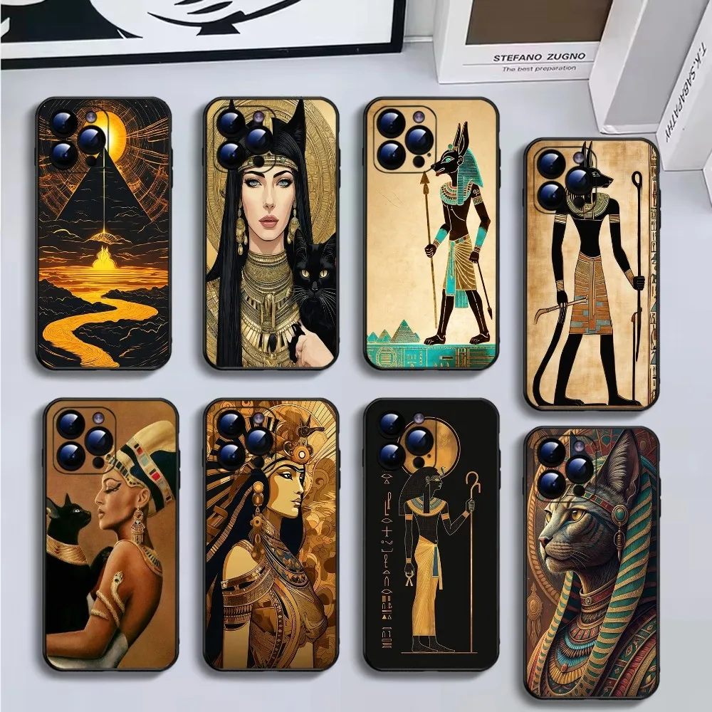 

Aristocracy of Ancient Egypt Phone Case For iPhone16,15,14,13,12,11 Plus,Pro Max,XS,X,XR,SE,Mini,8,7,Soft Silicone Black Cover