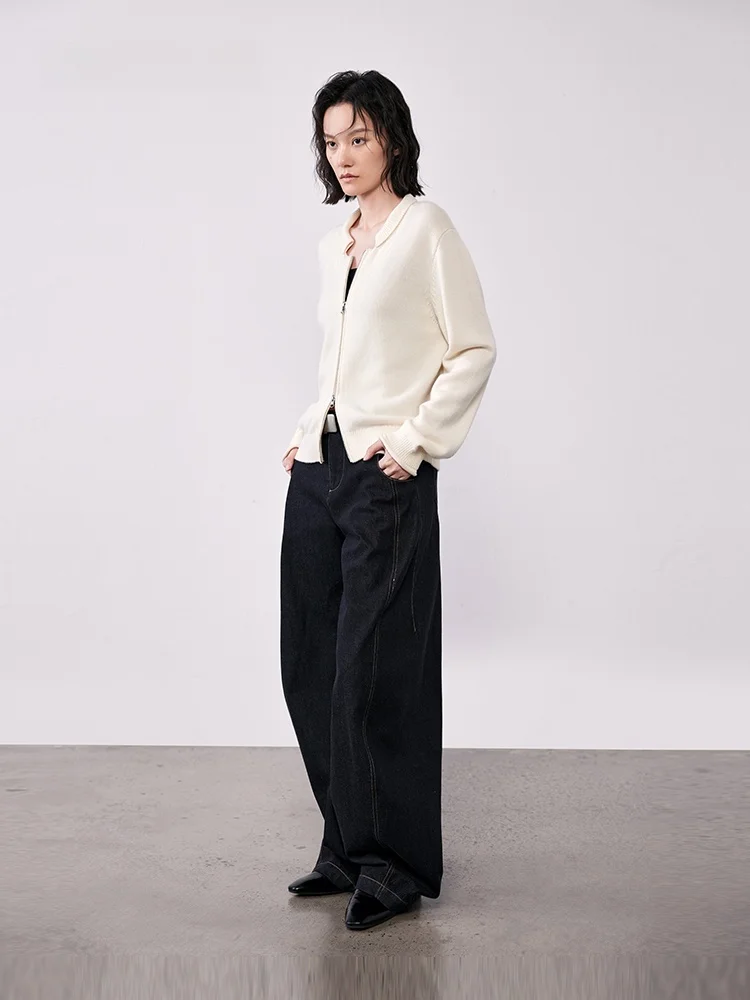 

XMOOM2025 Осенние новые цветные широкие джинсы-бананы из денима для женщин, винтажные свободные хлопковые джинсы