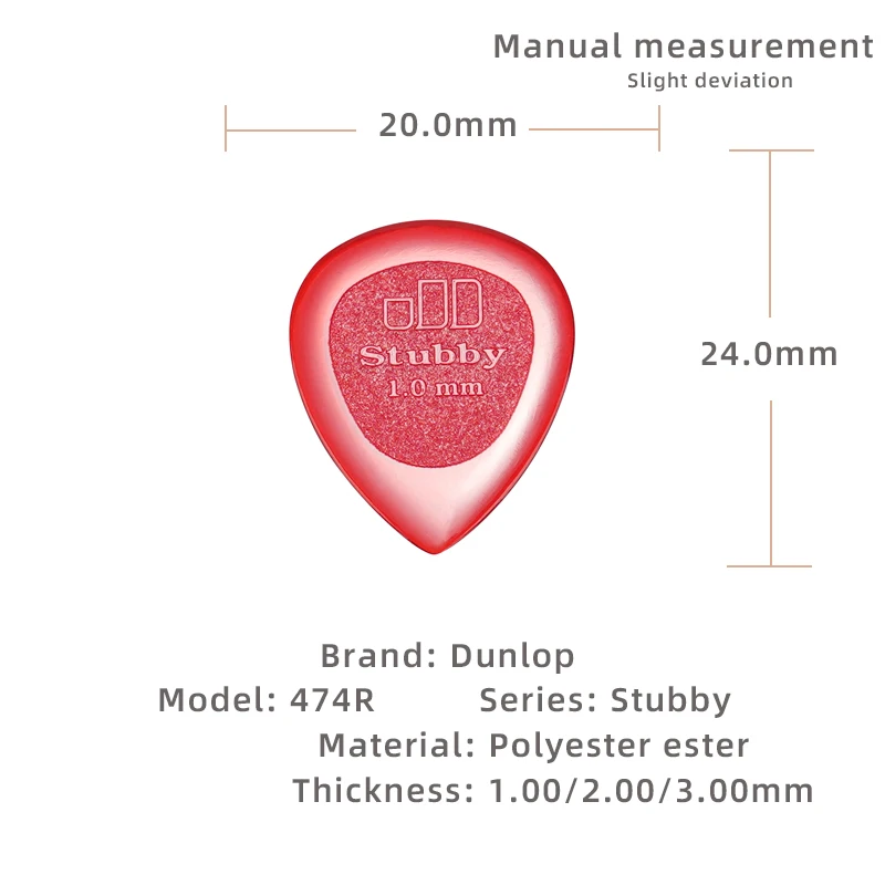 Dunlop Pick. Small Water series Anti-slip Picks. It is 1.0/2.0/3.0mm thick. Suitable for acoustic/electric guitar/bass.