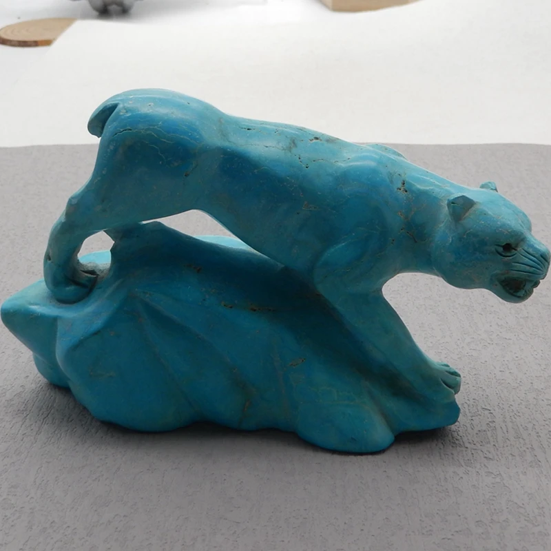 Natural Stone Howlite Carving Animal Ornaments For Decoration Gemstones Jewelry 130x83x44mm 487g