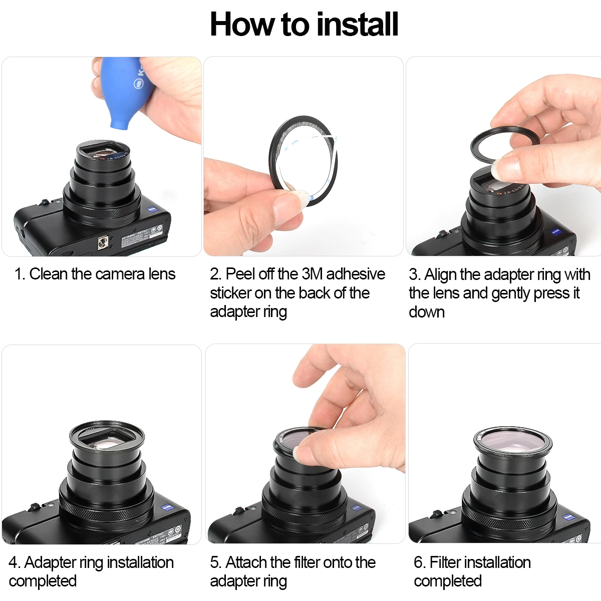 Kase 3 in 1 Wolverine Magnetic Filter Kit UV+CPL+ND for Sony ZV-1 RX100 VII VI V III II / Ricoh GR II III / Canon G5X G7X GX9