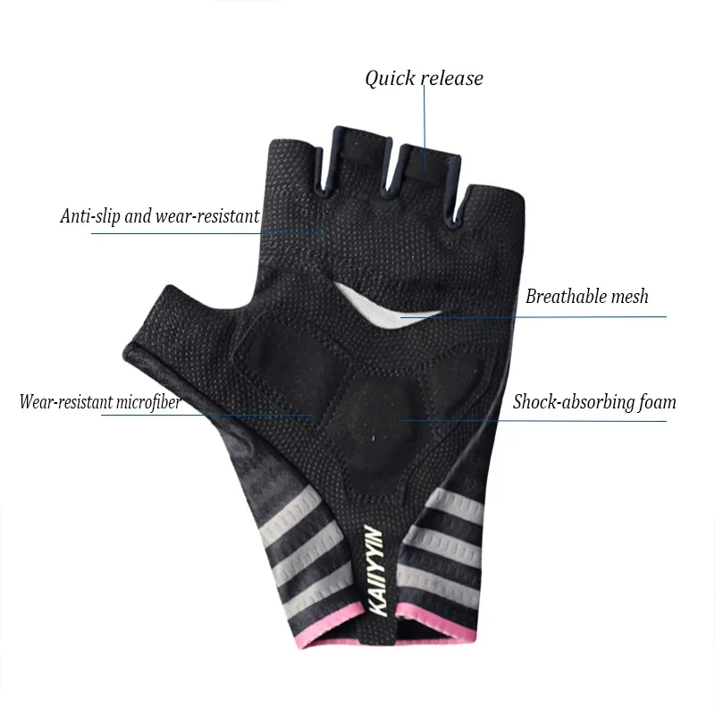 New Pro Aero Mesh Stripe Road Cycling Gloves Breathable Men Women Sports Bike Gloves Anti-slip Shockproof Guantes Ciclismo