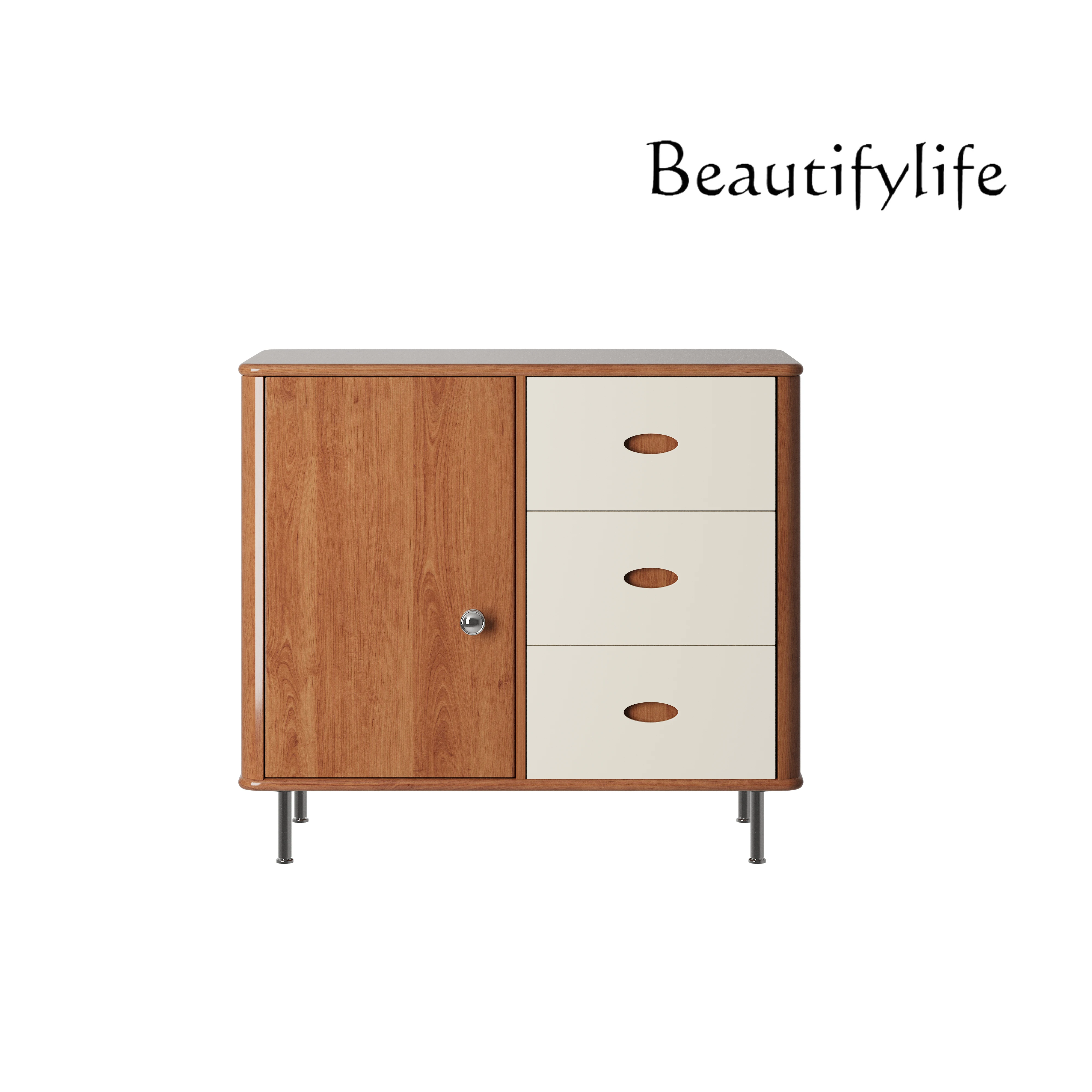 

American-Style Solid Wood Chest of Drawer Living Room Side Panel Cabinet Tailstock Closet Closet