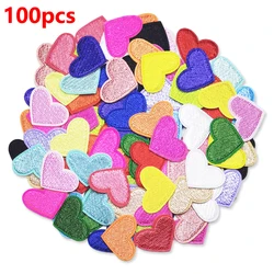 100 Pcs Iron On Patches Lot Sew For Clothing Heart Cute Small Embroidered Stitch Kids Applique Bulk Wholesale Jacket Parche Ropa
