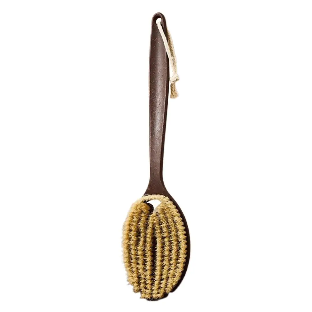 

Coconut Fiber Body Brush Natural Exfoliating Eco Friendly Bamboo Handle Dry Wet Dual Use Non Slip Grip Hanging Design