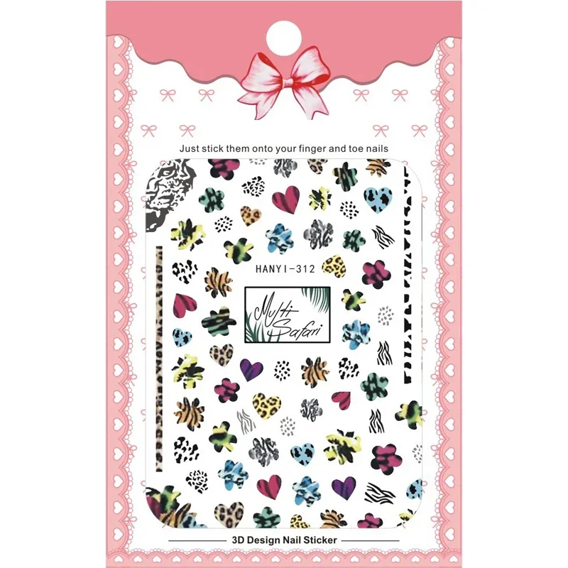 Conjunto de manicure de adesivos de unhas de animais-zebra leopardo impressão alfabeto padrão decoração sliders decalques para entusiastas da beleza