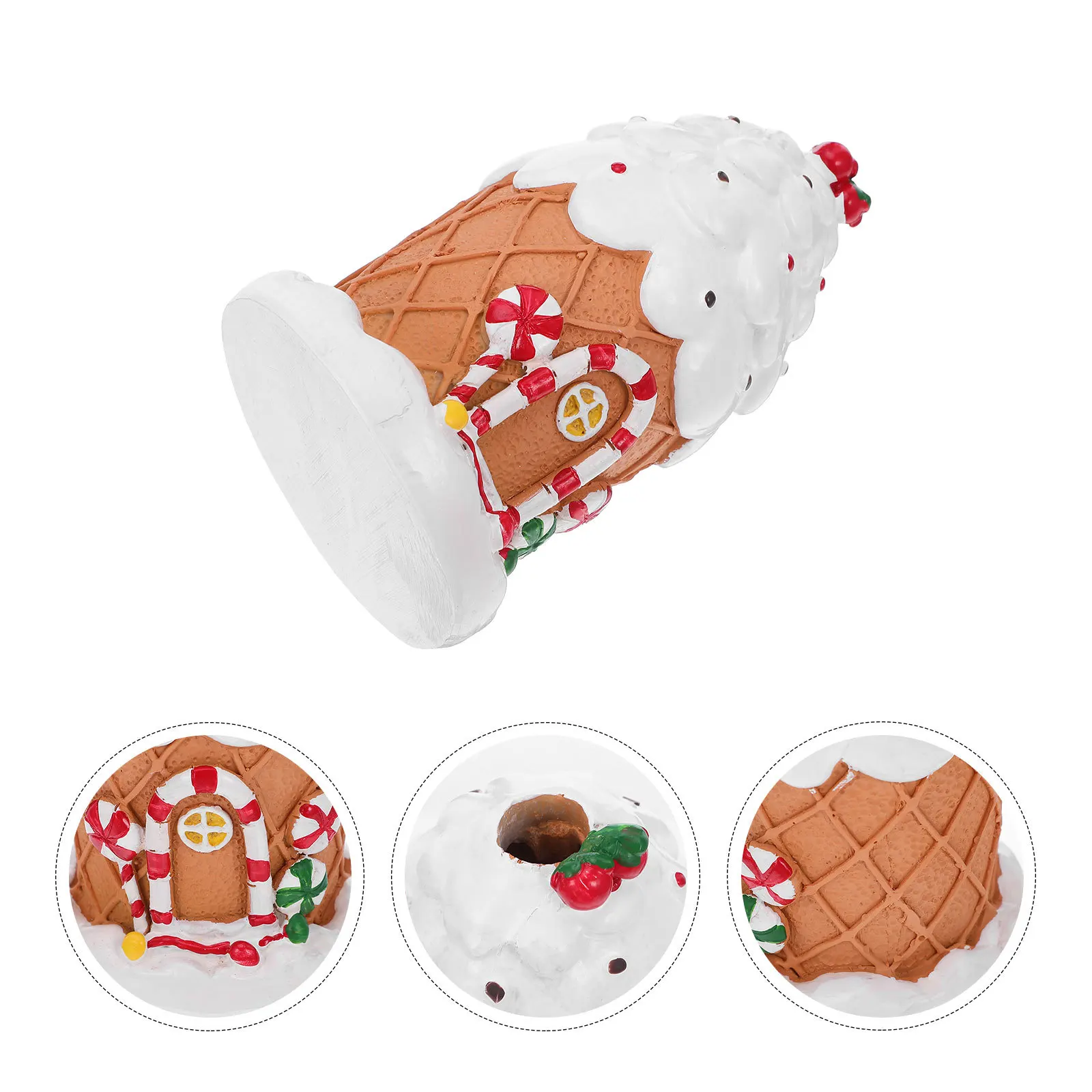 

Christmas Snow House Figurine: Mini Resin Winter Village Decoration For Tabletop Holiday Display, Fairy Garden, Terrarium Micro