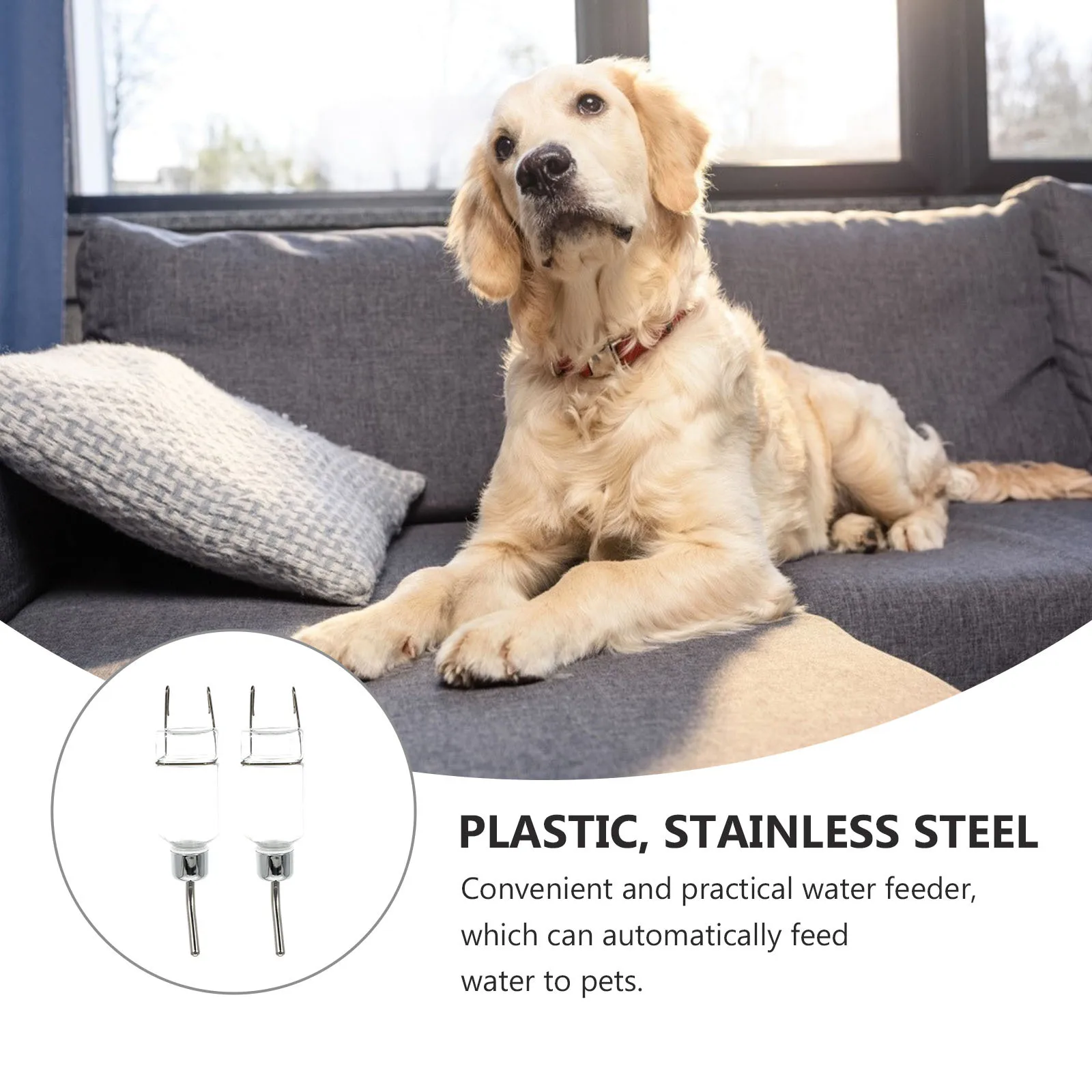 

2Pcs Pet Hanging Water Dispenser High Quality Automatic Dog Cat Drinking Fountain Feeder Leak Proof Easy Use Pet Water Dispenser