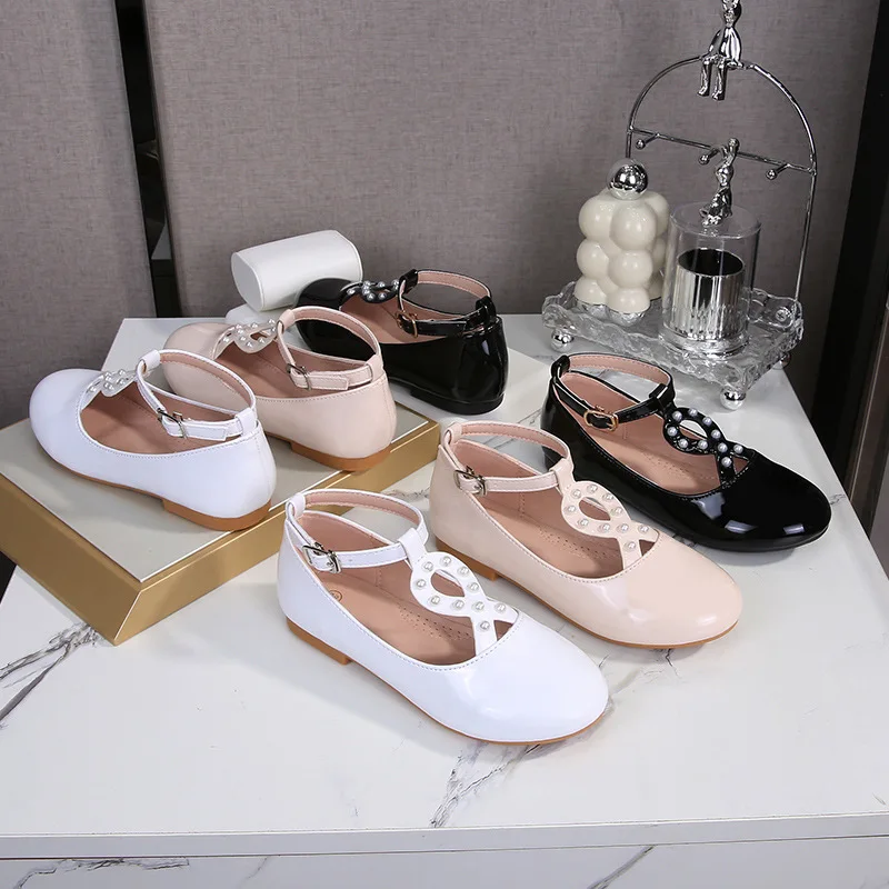 

Autumn British Style Kids Leather Shoe Simple Girls Princess Shoes Non Slip Child Performance Shoes Comfort Girl Mary Jane Shoes