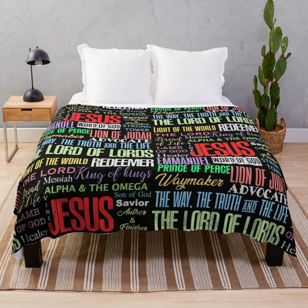 Names of God Lord Jesus Christ - Bible Verse Christian Gifts Store Throw Blanket Softest Luxury Thicken Blankets