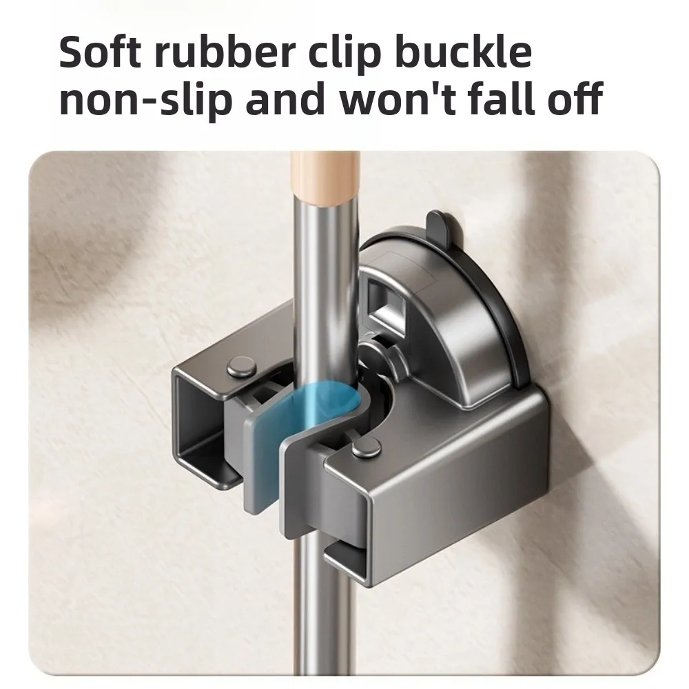 

Broom Bathroom Mop Hook Self-Adhesive Suction Cup Suction Cup Mop Holder No Drilling Wall Mounted Wall Storage Hook
