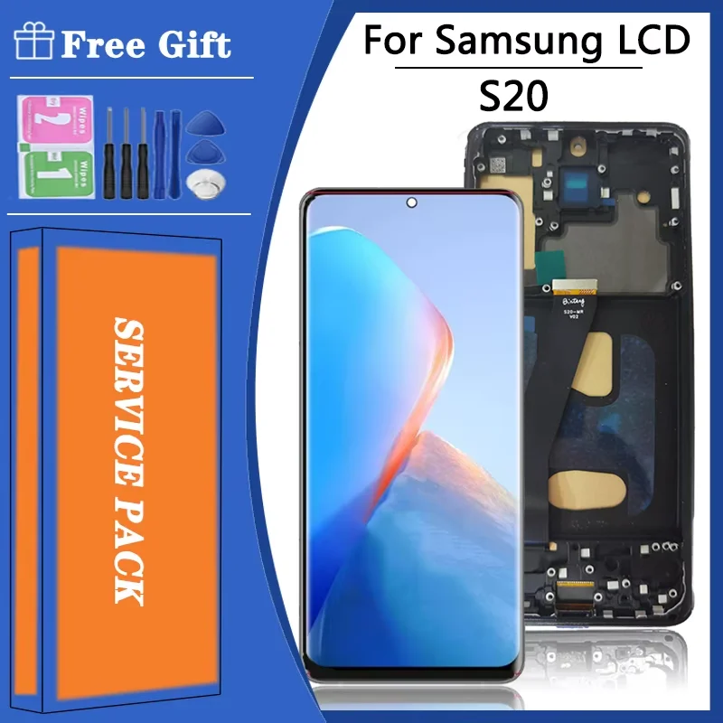 TFT S20 4G Display Replacement for Samsung S20 SM-G980 LCD Display Touch Screen Digitizer with Frame