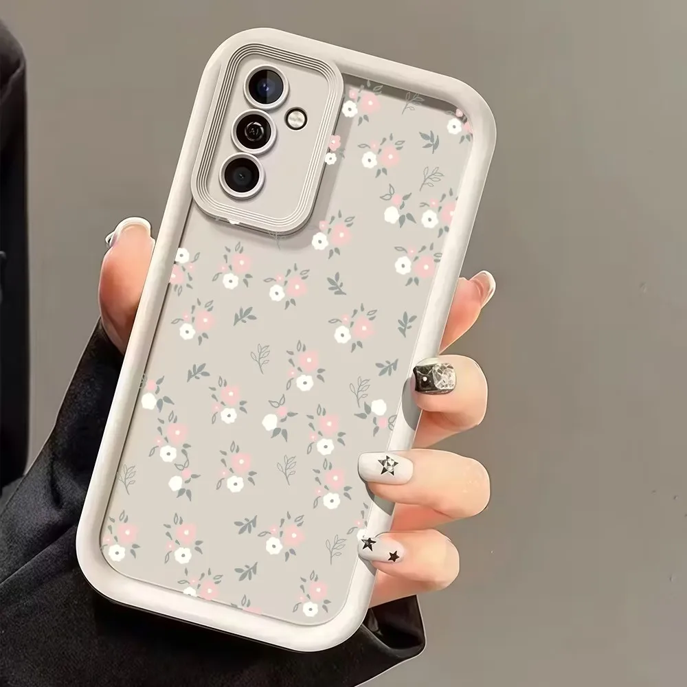 Vintage Ditsy Flower Matte Sand Phone Case For Samsung Galaxy S26 S25 S24 S23 S22 S21 S20 Note20 Ultra Plus FE Lens Bumper Cover
