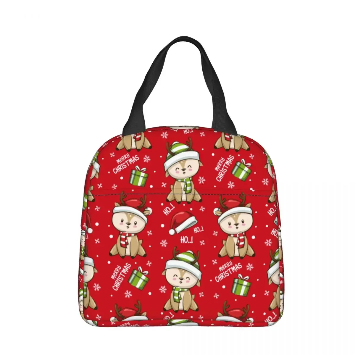 Merry Christmas New Year Insulated Lunch Bag Portable Lunch Container Thermal Bag Tote Lunch Box School Outdoor Men Women