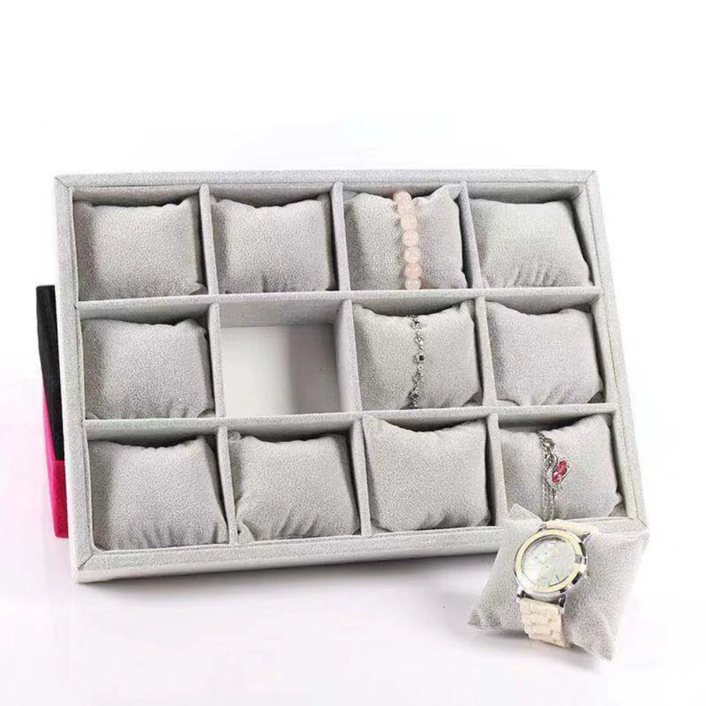 Practical Divided Watch Bracelet Organizer Flannelette Bracelets Jewelry Display Holder Packing Box Velvet Jewelry Tray Beads