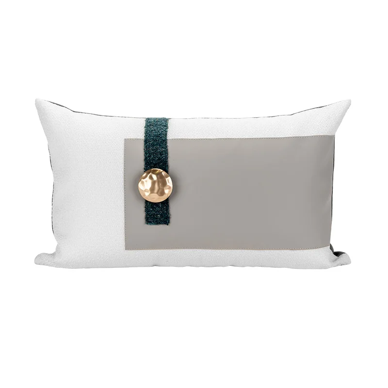 

Decorative Gold Button Cushion Covers for Living Room Cotton Leather Rectangular Sofa Pillow Case Luxury Pillow Cover Home Decor