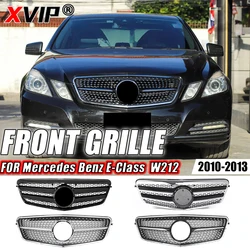 XVIP Glossy Black Maybach Style Bumper Grille For Mercedes Benz E W212 E250 E300 E350 E500 2010-2013 Diamonds Style Upper Grille