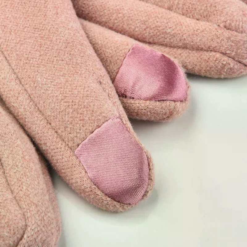 Женские зимние толстые плюшевые перчатки, модные теплые замшевые уличные перчатки, женские перчатки для вождения с сенсорным экраном, спортивные велосипедные варежки