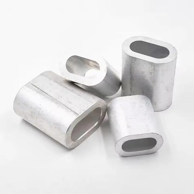 1/2/5/10/20pcs Oval Single Hole Aluminum Wire Rope Sleeve M0.5-M12 Durable Wire Rope Fasteners Practical Cable Clamp Hardware