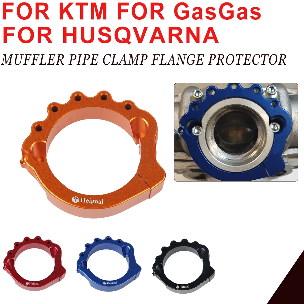 Motorcycle Exhaust Tip Muffler Pipe Clamp Flange Protector Cover For KTM Husqvarna 250 300 EXC XCW TE TC TX TE300i 2017 - 2022