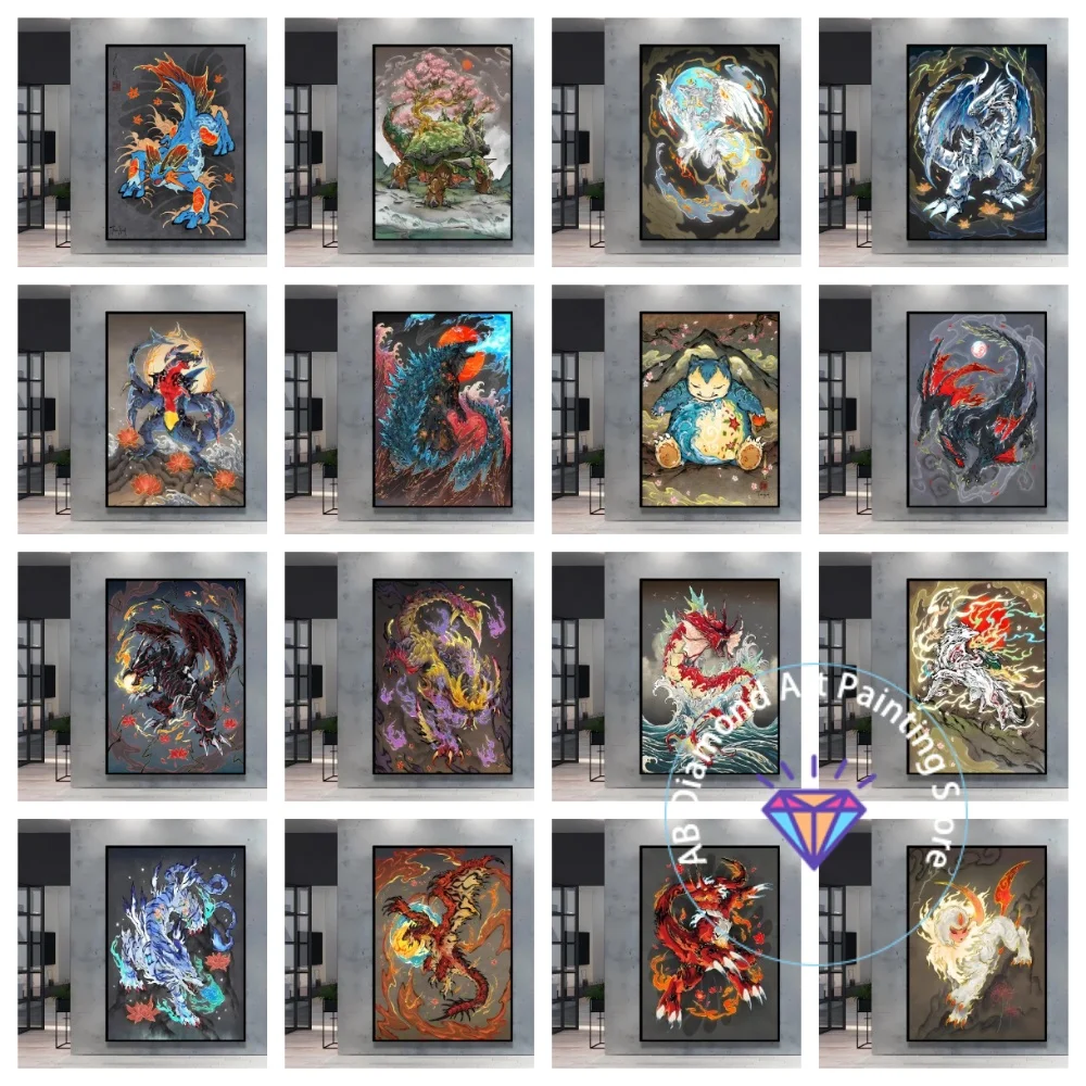 

Pokemon Swampert Cartoon Character Square Round AB Diamond Painting Kit 5D DIY Cross Stitch Handmade Art Crafts Home Decor Gift