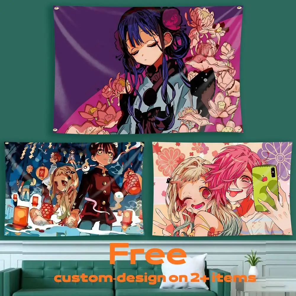 Nene T-Toilet-Bound H-Hanako-kun Flag Tapestry Banner for Bedroom Living Room Outdoor Camping Custom Supported