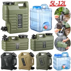 5-12L Outdoor Drinking Water Bucket Large Capacity Portable Camping Water Container with Faucet Car Water Tank for Picnic Hiking
