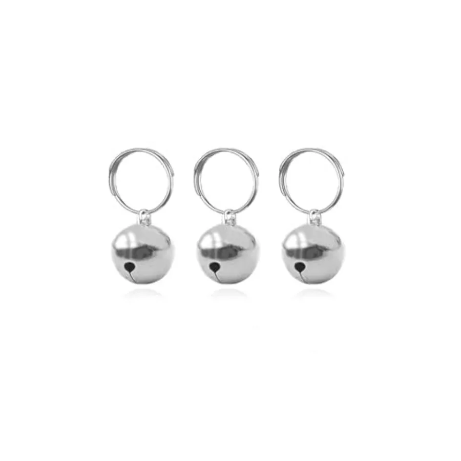 SKYPIA Paquete de 3 Campanas para Mascotas, Colgantes para Collares de Perros y Gatos, Accesorios de Acero Inoxidable, Campanas Antipérdida para Entrenamiento