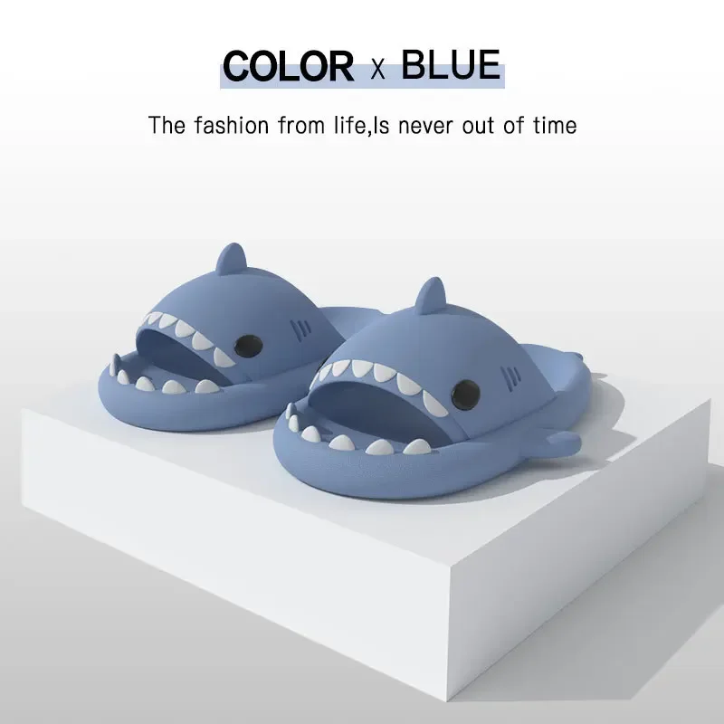 Unisex Shark Slippers Women Home Flip Flops New Summer Men Non-Slip Solid Color Couple Slides Outdoor Indoor House Funny Slipper