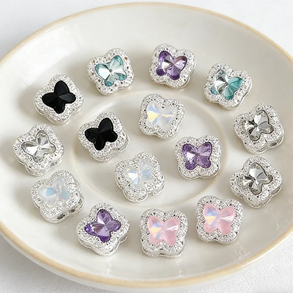 

Sparkly Rhinestone Effect 50pcs 15mm Alloy Butterfly Charms Pendants by Cordial Design for DIY Jewelry Craft Making #18794