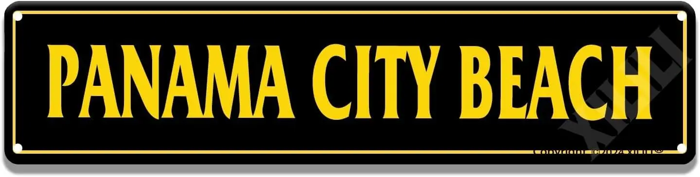 Panama City Beach Sign Rustic Beach Street Sign Funny Metal Sign Door Name Plate Plaque Home Garage Man Cave Bar Wall Decor sign